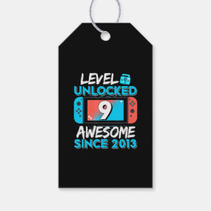 9th Birthday Level 9 Unlocked Video Gamer Gift Tags