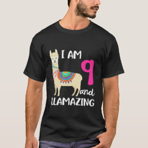 9th Birthday Llama Im 9 Years Old and Llamazing T-Shirt