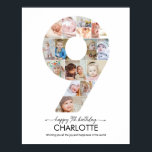9th Birthday Number 9 Photo Collage Custom Picture Poster<br><div class="desc">Celebrate a very special milestone with this 9th Birthday Poster featuring number 9 photo collage design that highlights your child best memories. You can easily customize the design by adding 15 photos from newborn to nine year old, creating a meaningful and heartwarming display. Perfect for a ninth birthday party, cake...</div>