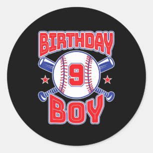 9th Birthday of baller Big Number Nine  Classic Round Sticker