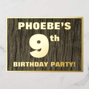 9th Birthday Party: Bold, Faux Wood Grain Pattern