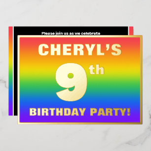 9th Birthday Party: Fun, Colourful Rainbow Pattern