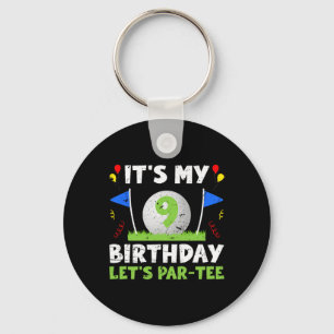 9th Birthday Party Golf Boy Nine Year Old Golfer Key Ring