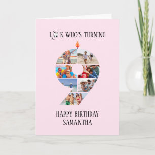 9th Birthday Photo Card