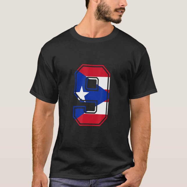 9th Birthday Puerto Rican 9 Years Old Number 9 Pri T-Shirt (Front)