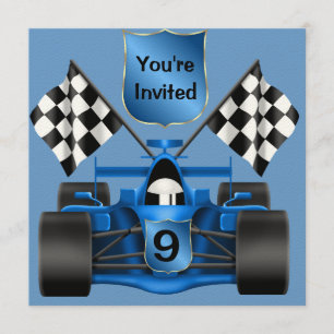 9th BIRTHDAY Race Car Invitation
