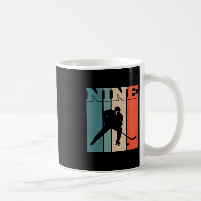 9th Birthday Retro Ice Hockey 9 Years Old Boy Girl Coffee Mug (Right)