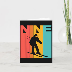 9th Birthday Retro Skiing 9 Year Old Boys Birthday Card