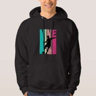 9th Birthday Retro Soccer 9 Years Old Birthday Hoodie