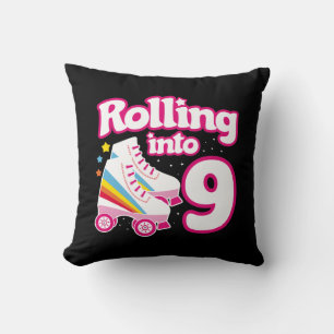 9th Birthday - Roller Skating Birthday Party Theme Cushion
