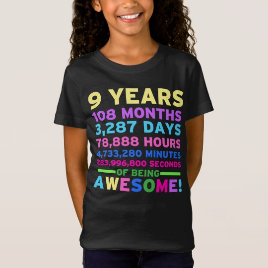 9th birthday shirt girl