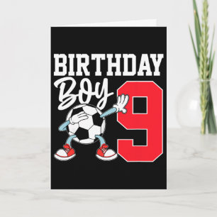 9th Birthday Shirt For Boys Football Soccer Nine 9 Card