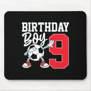 9th Birthday Shirt For Boys Football Soccer Nine 9 Mouse Mat