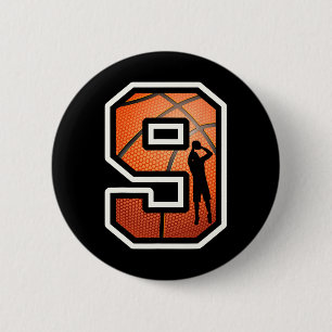 9th Birthday Sketll Player 9 Years Old Nine Sporty 6 Cm Round Badge