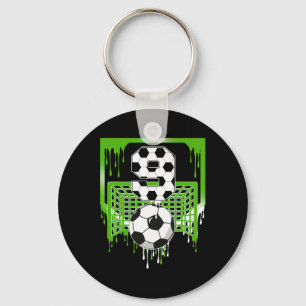 9th Birthday Soccer Ice Cream Drip 9 Year Old Part Key Ring