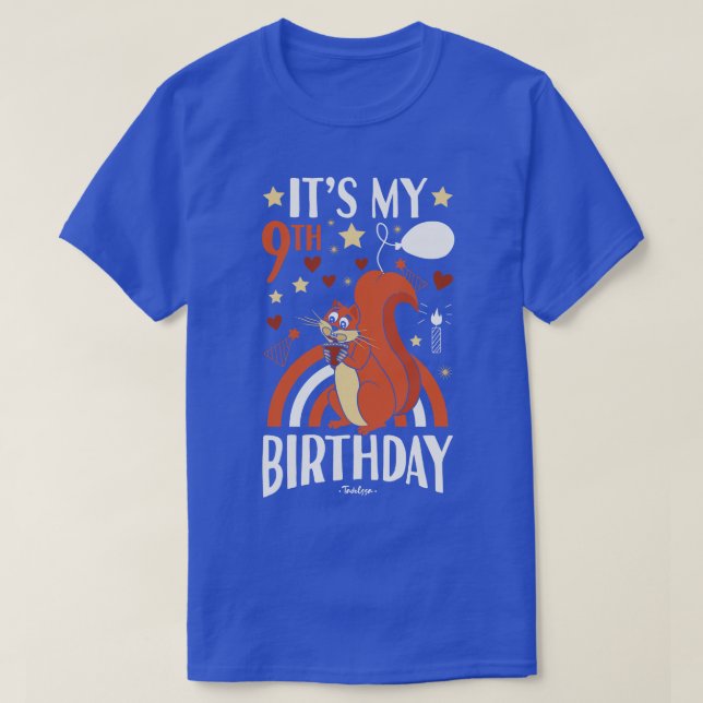 9th Birthday Squirrel T-Shirt (Design Front)