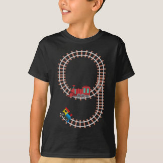 9th Birthday Train Railroad Themed Train 9 Yr Old T-Shirt