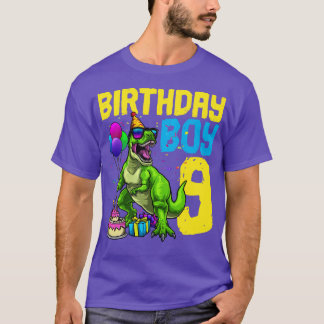 9th Birthday TRex Dinosaur Birthday Boy T-Shirt
