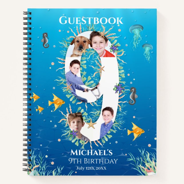 9th Birthday Under The Sea Photo Guest Book (Front)