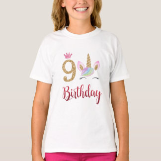 9th Birthday Unicorn Dabbing, 9 Years Old T-Shirt