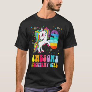 9th Birthday Unicorn Fidget Pop It Birthday Girl 9 T-Shirt