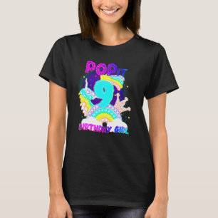 9th Birthday Unicorn Fidget Pop It Birthday Girl K T-Shirt