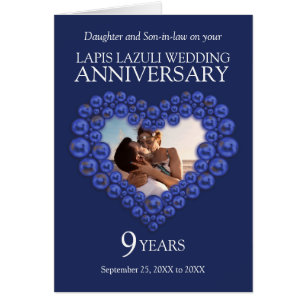 9th blue Lapis Lazuli wedding anniversary card