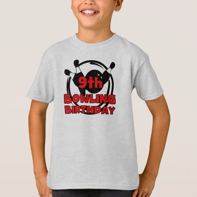 9th Bowling Birthday T-Shirt (Front)