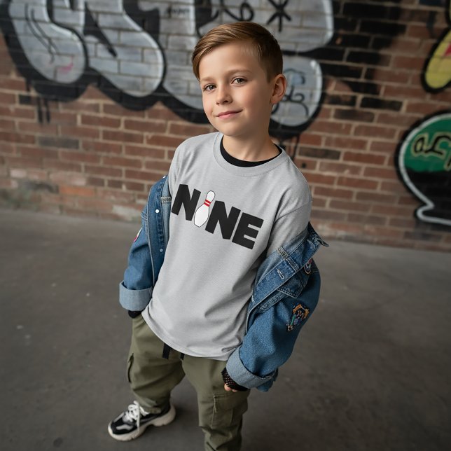 9th Bowling Birthday T-Shirt Kids Age Nine (Creator Uploaded)
