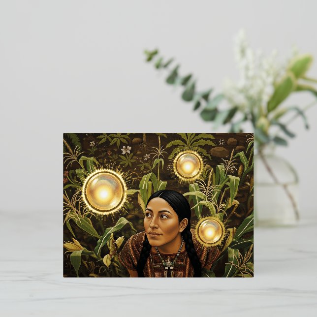 9th Century Light Orb - Foil Holiday Postcard (Standing Front)