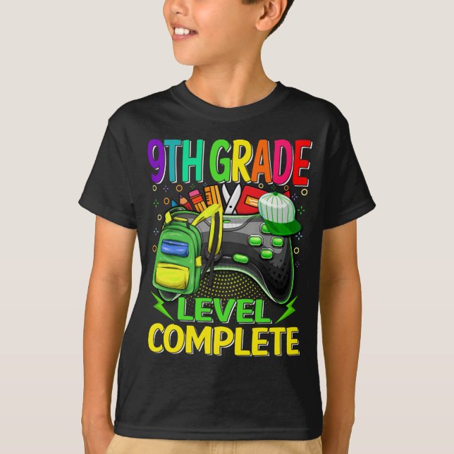 9th Grade Level Complete Video Game T-Shirt (Front)