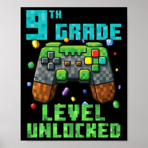 9th Grade Level Unlocked Gamer Controller Ck To Sc Poster