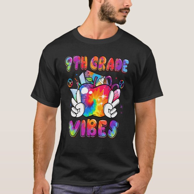 9th Grade Tie Dye  Boys Girls Kids Back To School T-Shirt (Front)