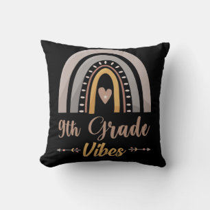 9th Grade Vibes Rainbow Ninth Grade Back to School Cushion