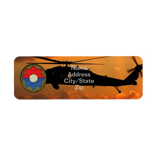 9th ID Infantry Division Veterans Vets Patch Return Address Label