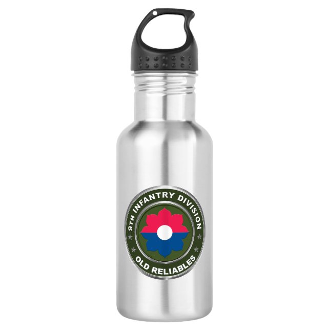 9th Infantry Division  710 Ml Water Bottle (Front)