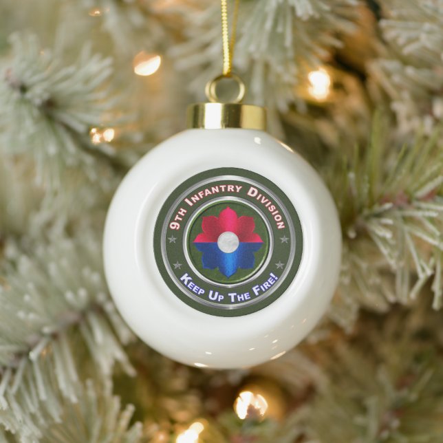 9th Infantry Division Ceramic Ball Christmas Ornament (Tree)