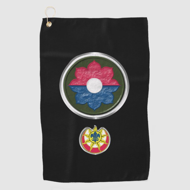 9th Infantry Division Customized Patch & Insignia Golf Towel (Front)