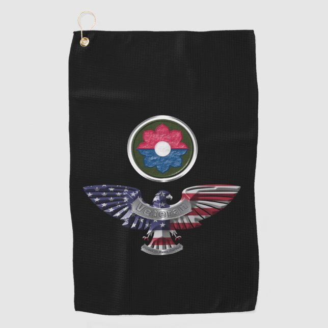 9th Infantry Division Eagle Veteran Golf Towel (Front)