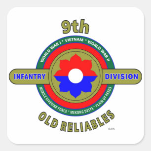9TH INFANTRY DIVISION "OLD RELIABLES" SQUARE STICKER