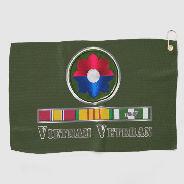 9th Infantry Division Vietnam Veteran Golf Towel (Horizontal)