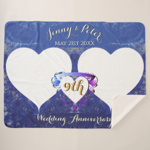 9th Lapis Wedding Anniversary 2 Photos Sherpa Blanket