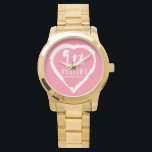 9th Ninth Wedding anniversary painted heart Watch<br><div class="desc">If you would like any help customising this design please contact me,  there is an ask this designer button,  just below this text. A romantic heart design and commemorate your 9th wedding anniversary. The text reads 9th wedding anniversary pottery. Pottery is the traditional gift for this occasion.</div>