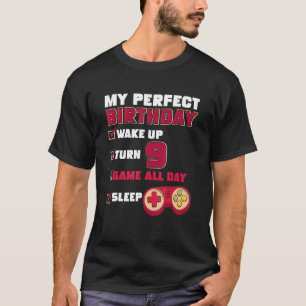 9th Perfect Birthday Gamer Gaming 9 Year Old Boys T-Shirt