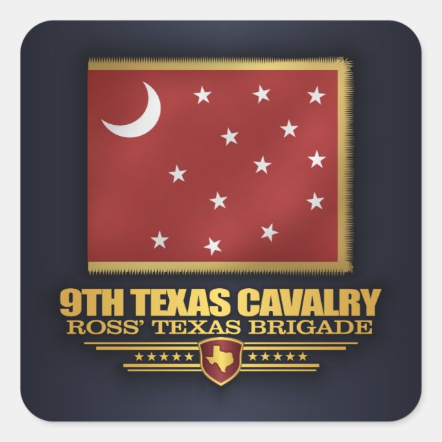 9th Texas Cavalry (v10) Square Sticker (Front)