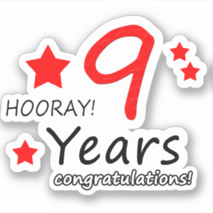 9th Wedding anniversary - 9 years Birthday Sticker