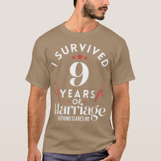 9th Wedding Anniversary 9 Years Of Marriage Couple T-Shirt