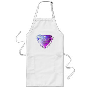 9th Wedding Anniversary Lapis Heart Emblem Long Apron