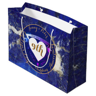 9th Wedding Anniversary Lapis Lazuli Colour   Large Gift Bag