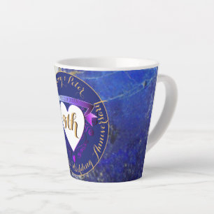 9th Wedding Anniversary Lapis Lazuli Colour Latte Mug